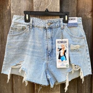 Rewash high rise jean shorts